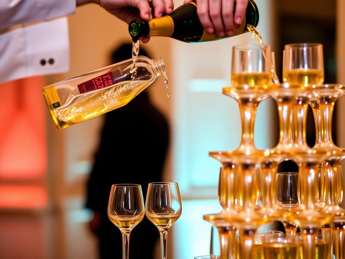 Champagne tower pour